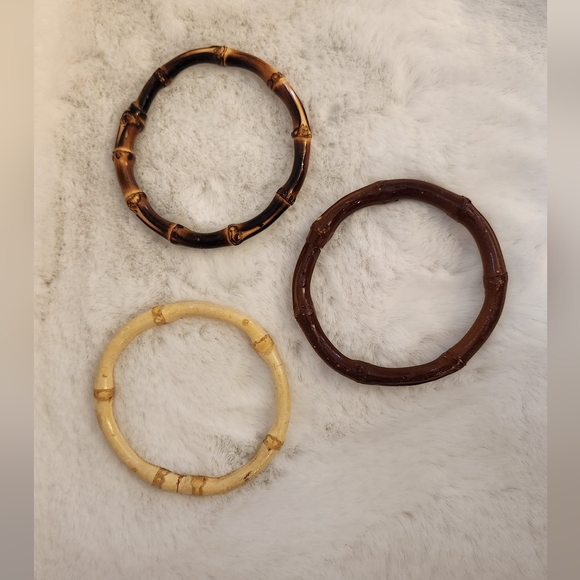 Set of 3 wooden bracelets - Picture 2 of 2